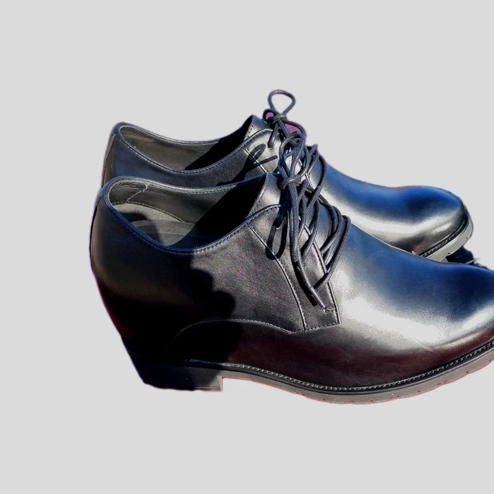US 9 EU 42 CHAMARIPA  Elevator Shoes‎ Mens Height Increase Black Dress Shoes NEW